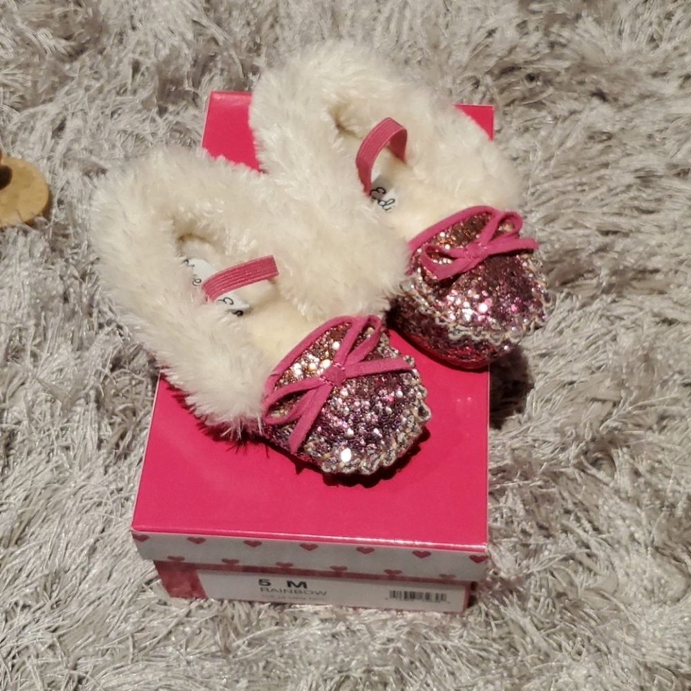 Baby glitter moccasins